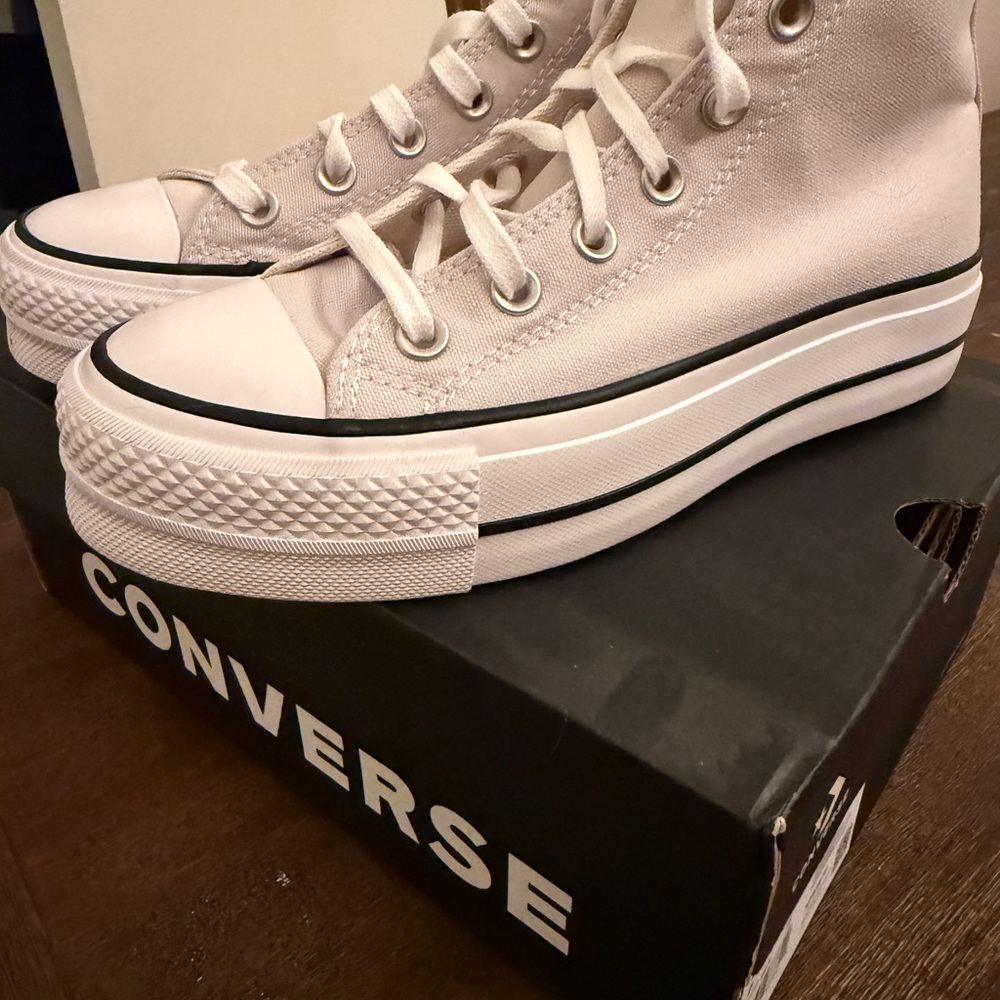 Converse High-Top Sneakers in Cream